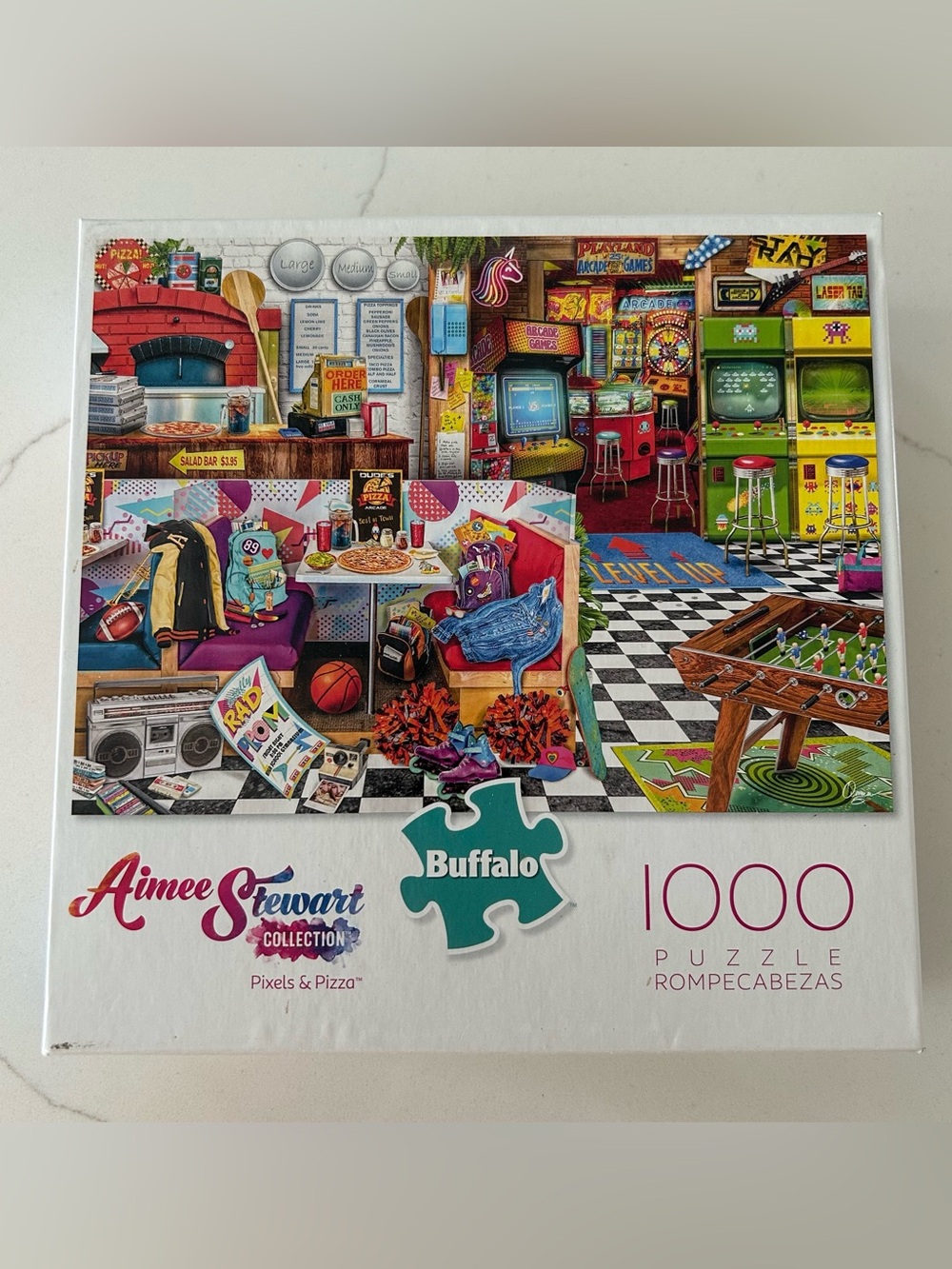 Pixels & Pizza Aimee Stewart 1000 Piece Buffalo Jigsaw Puzzle